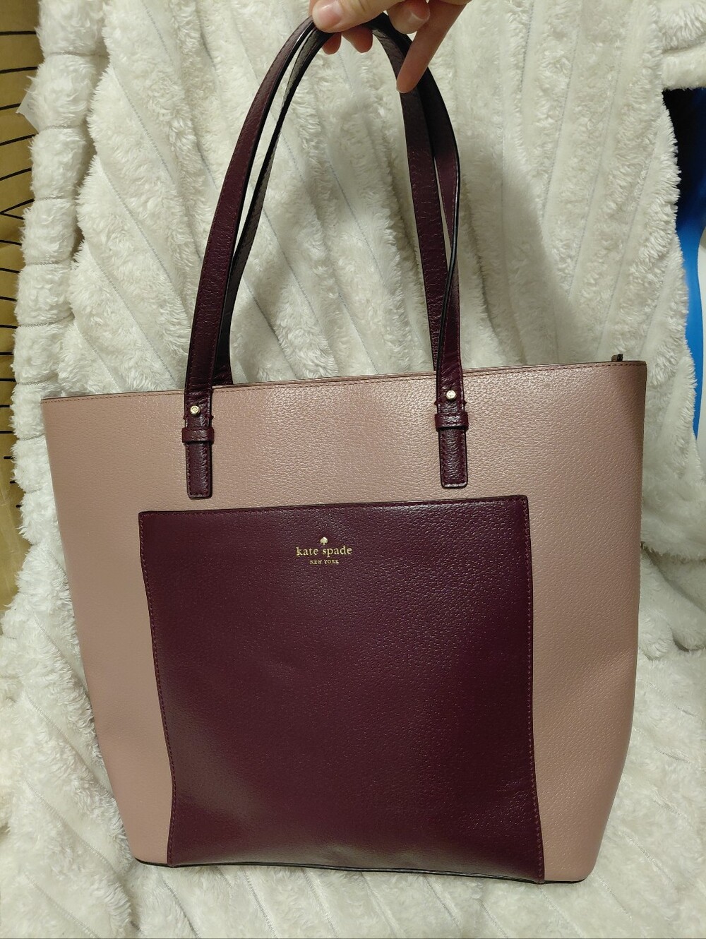 Kate Spade Grand Street Katie Large Tote Bag Purse Dusty Peony And Mullberry
